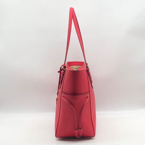 Michael Kors Red Saffiano Leather Large Gilly Tote And Wallet - Picture 3 of 10